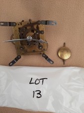 SMALL ANTIQUE GERMAN STRIKING CLOCK MOVEMENT, HANDS AND PENDULUM (LOT 13)