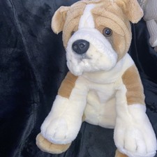 Large Cute Sitting British English Bulldog Dog Puppy Keel Super Soft Plush st1