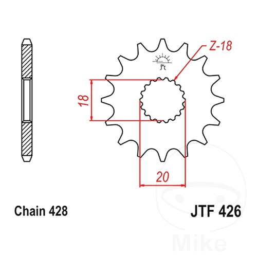Front sprocket jtf426 11 - jt,