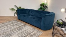 Sofology The Fitzrovia Fabric 4 Seater in Matt Velvet Navy Mix With Trim