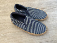 Next boys ortholite R&R blue and white striped pumps shoes Size 11