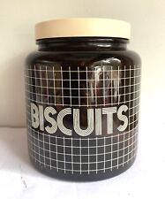 Very Rare Vintage Retro 1970's / 1980's Brown Glass Large Storage / Biscuit Jar