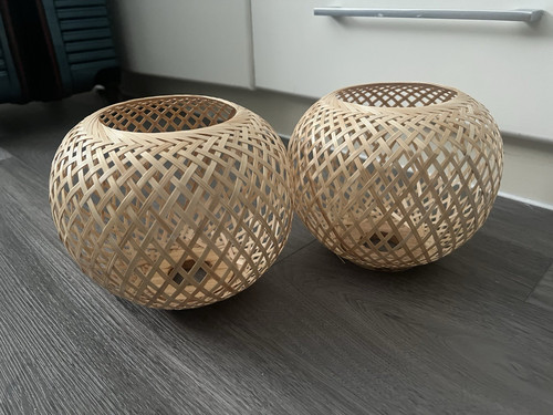 Round woven bamboo wood - bamboo, &