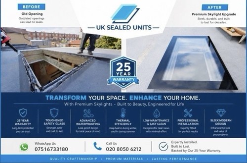 Double glazed rooflight window - double,