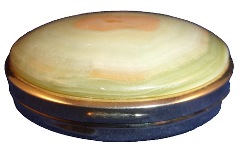 Vintage silver tone agate - silver,