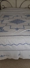 Vintage EMBROIDERED TABLECLOTH
