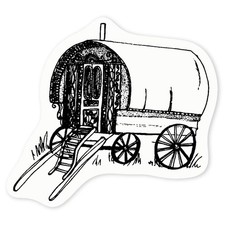 'Romany Caravan' Clear Sticker