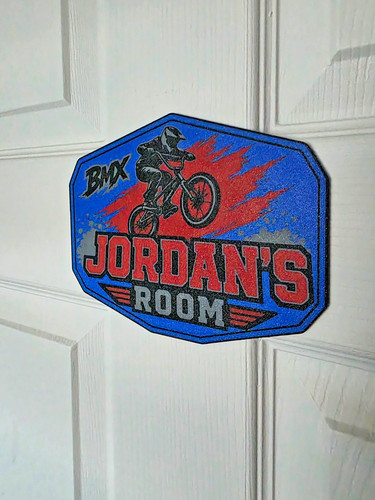 Personalised bmx bedroom door - personalised,