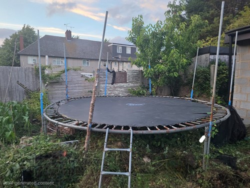 14ft trampoline with mat - with,