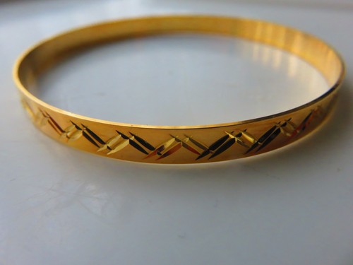 Gold solid slave bangle - slave, 6mm