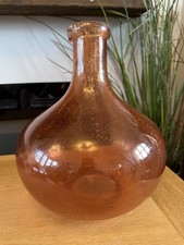 Amber Glass Vase, Vintage