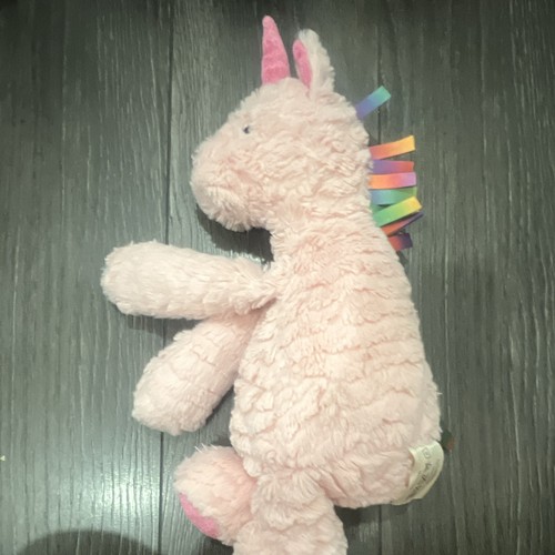 Pink plush unicorn soft toy - pink,