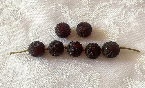 Antique carved cherry amber - cherry,