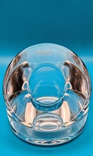 Orrefors Sweden heavy crystal tealight holder with original labels