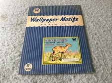 Vintage 'ZOO BABIES' Gummed Wallpaper Motifs for Cots, Walls & Furniture in Card