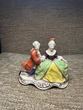 Antique German Wallendorf Sitting Couple Figurine