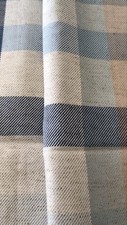Laura Ashley Mitford Checked Brushed Cotton Fabric. Duck Egg Blue. 1metre