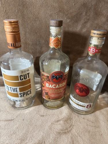 Empty rum bottles mixture - rum,