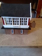 model railway building Central station , has wiring attached