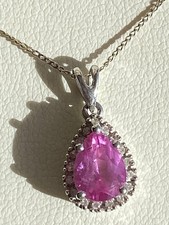 9ct White Gold Diamond Pink