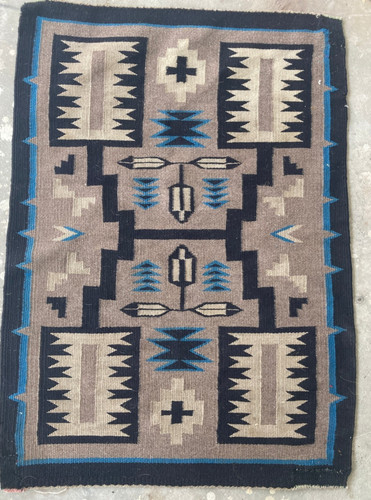 Antique handwoven navajo storm - handwoven,