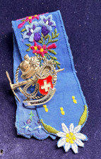GRINDEWALD SWITZERLAND HIKING WALKING ROPE HAT PICK PIN BADGE & SWISS BOOKMARK
