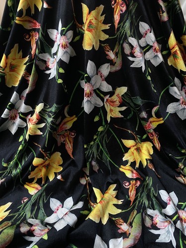 Black velvet velour - velvet, fabric