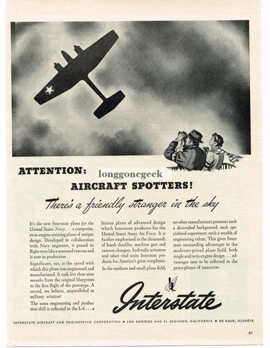 1943 interstate aircraft wwii - 1943,