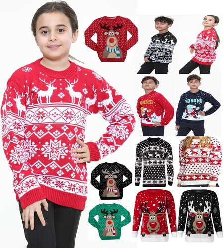 Kids christmas jumper reindeer - christmas,