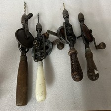Selection of Vintage Hand Crank Drills Various Sizes
