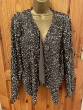 NINE SAVANNAH MILLER SEQUIN BEADED WATERFALL LINED JACKET UK 16 CHRISTMAS CRUISE