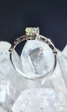 Natural Raw Moldavite Adjustable 925 Silver Ring