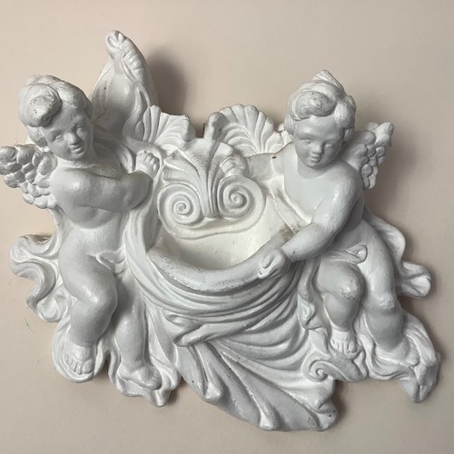 Vtg plaster cherub wall - vtg,