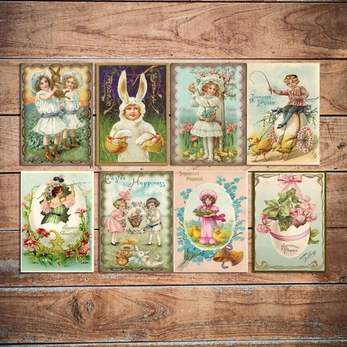 Vintage easter card toppers - card,