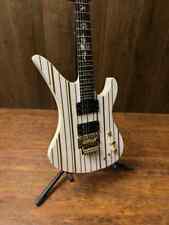 White and Gold-Striped Synyster Gates Signature Mahogany Electric Guitar