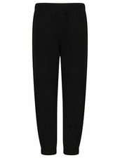 Boys Girls Kids Plain PE School Jogging Sports  Bottoms Joggers Black 7-8 Y