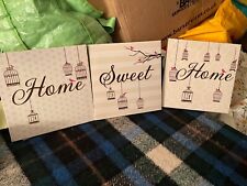 3 x Canvas home sweet home small pictures 8" decor