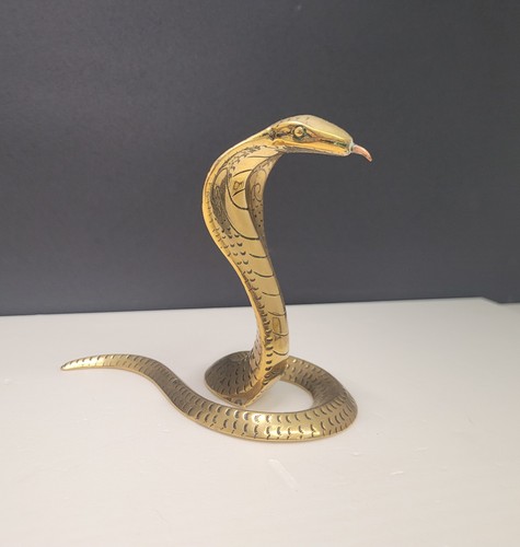 Vintage brass cobra snake - vintage,
