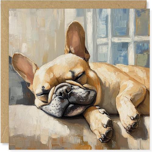 French bulldog birthday card - french,