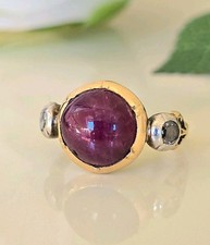Georgian Ring Diamond Ruby 16k