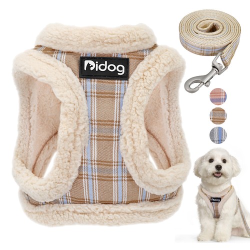 Warm fleece padded dog harness - padded,