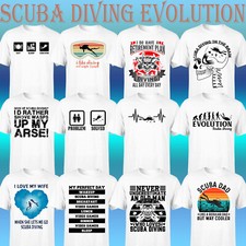 SCUBA DIVING T-SHIRT Mens Diver Dive Equipment Flippers Mask Regulator Sea#P1#OR