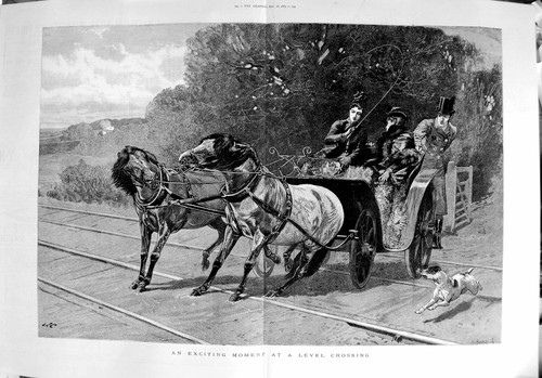Old antique print 1889 - old,