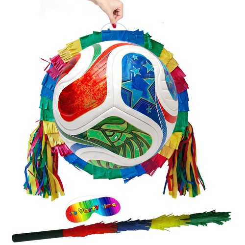 Colourful football pinata - colourful,