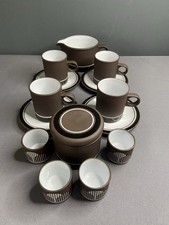 HORNSEA CONTRAST BREAKFAST COFFEE CUPS/SAUCERS/EGG CUPS/MILK JUG 14 PIECE SET