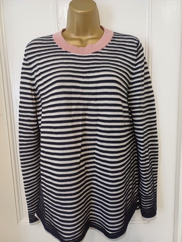 Navy pink white striped - navy,