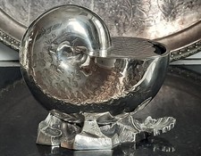 Superb Antique William Hutton & Sons Silver Plated Nautilus Spoon Warmer C1883+