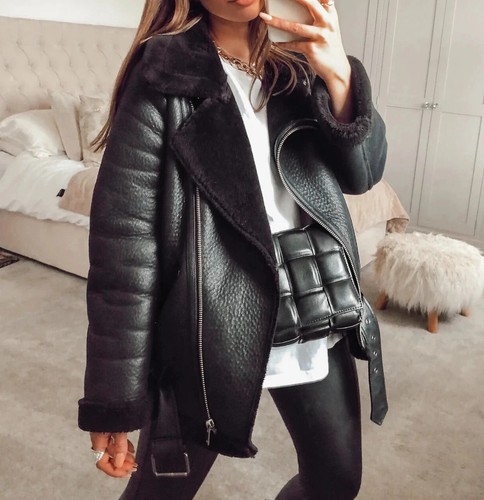 Zara black faux - zara,
