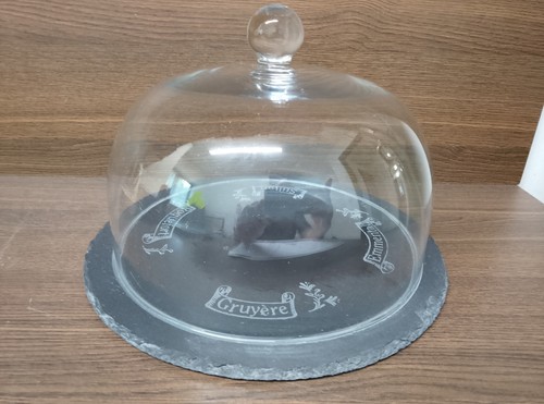Slate and glass cheese - glass, dome