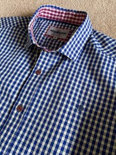 WORN ONCE MISH MASH BLUE CHECK HAND FINISHED SHIRT M MEDIUM